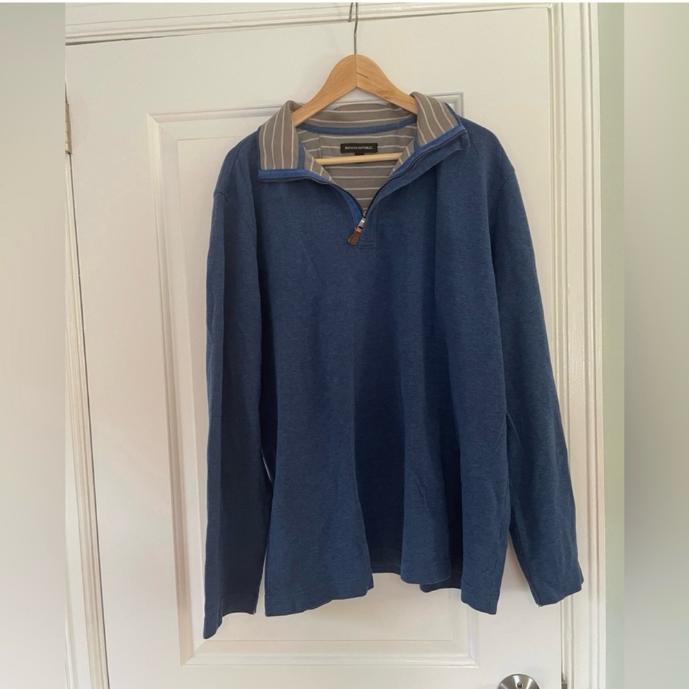 Banana Republic blue half-zip cotton shirt XL